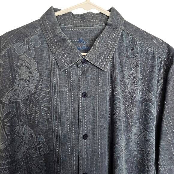 Tommy Bahama Men Silk Hawaiian Shirt XXL Floral Resortwear Travel Vacation Beach - Picture 2 of 9